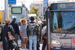 The 49 Van Ness/Mission route is serviced by some of Potrero Yard's electric trolley buses. The 49 Van Ness/Mission route is serviced by some of Potrero Yard's electric trolley buses.