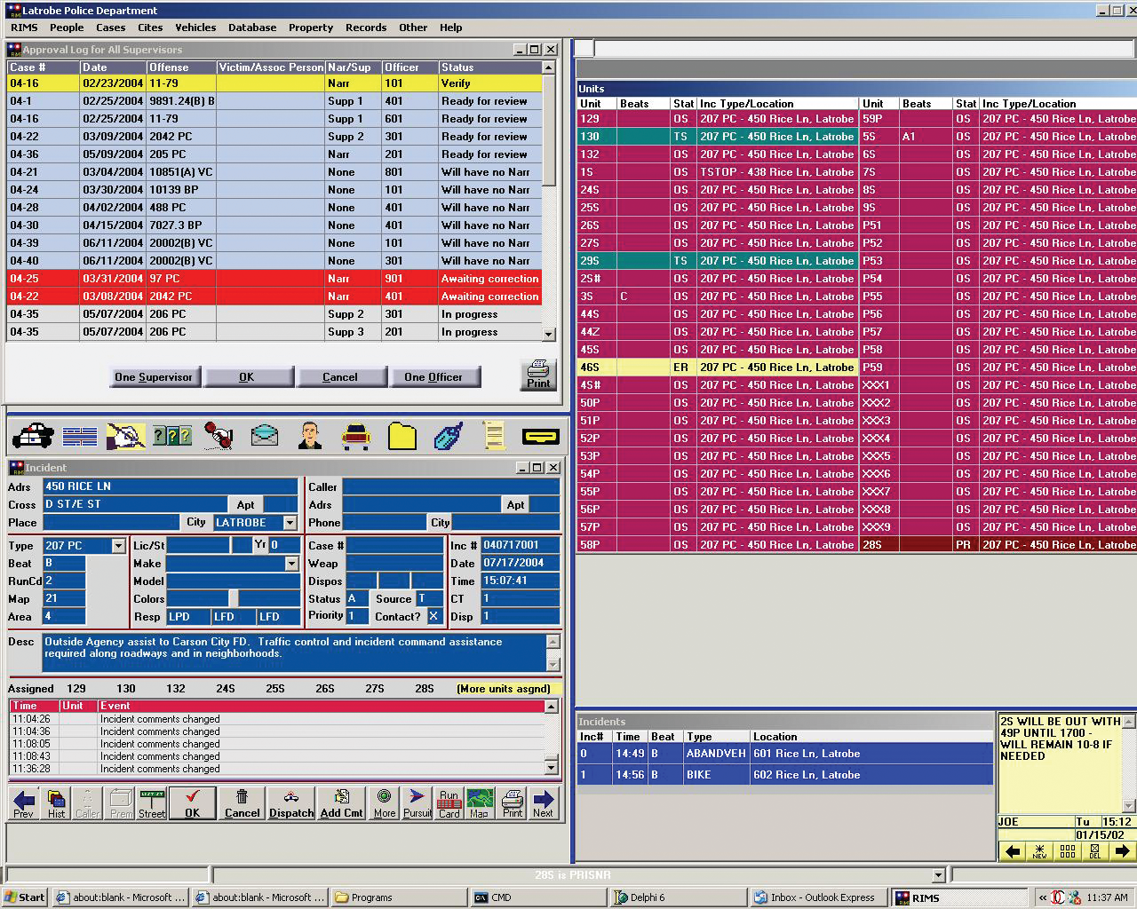 A screenshot of RIMS 11.