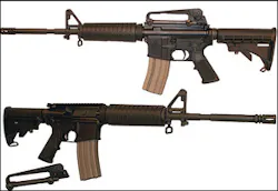 Shown with and without hard carry handle attached. Shown with and without hard carry handle attached.