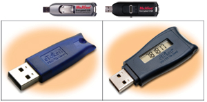 Above: McAfee offers a suite of products, including an encrypted USB stick option, to safeguard information. Below: Aladdin's eToken solutions enable users to use two-factor identification to access protected information.