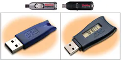 Above: McAfee offers a suite of products, including an encrypted USB stick option, to safeguard information. Below: Aladdin's eToken solutions enable users to use two-factor identification to access protected information. Above: McAfee offers a suite of products, including an encrypted USB stick option, to safeguard information. Below: Aladdin's eToken solutions enable users to use two-factor identification to access protected information.