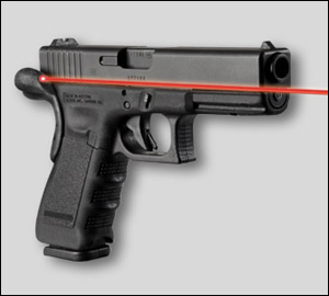 The LaserMax Sabre shown mounted on a full size Glock