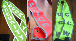 The DSM Safety Banners are available in a variety of colors and with different identifiers (police, security, ccw) available.