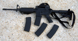 The TR-15 with four magazines