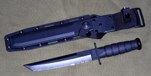 The KA-BAR Tanto and synthetic sheath.