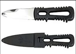 The Gerber River Shorty Blunt shown in and out of the sheath. The Gerber River Shorty Blunt shown in and out of the sheath.