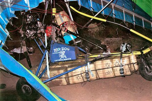 An ultra-light aircraft carrying 253 pounds of marijuana is shown that was captured in December, 2008 in the Tucson, Ariz. area.