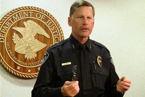 Anchorage Police Chief Mark Mew speaks about a Mexican national in the U.S. illegally who allegedly stole another man's identity and became a police officer.