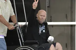 Officer Steve Jenkins is pushed out of the hospital after he was released in time to spend Easter at home with his family. Officer Steve Jenkins is pushed out of the hospital after he was released in time to spend Easter at home with his family.