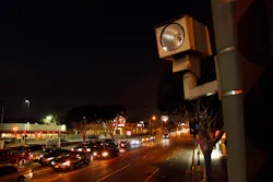 A red light camera is shown at La Brea Ave. and Santa Monica Blvd. in Los Angeles. A red light camera is shown at La Brea Ave. and Santa Monica Blvd. in Los Angeles.