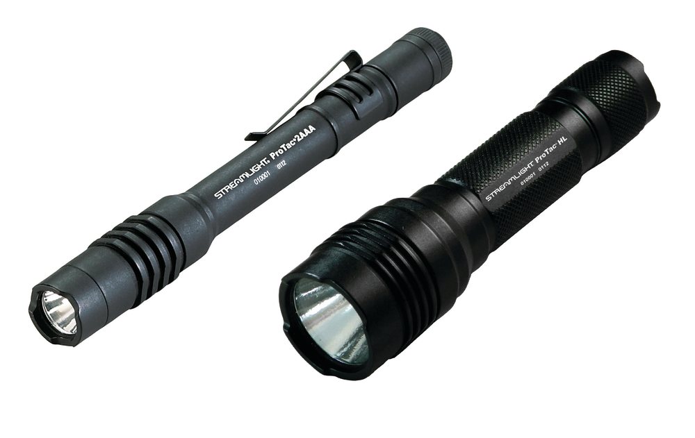On right, ProTac High Lumen (HL) and ProTac 2AAA, on left.