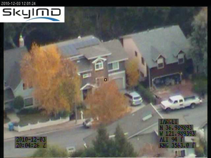 One keystroke is all it takes to send KMZ files via email from the air via 3G/4G for Google Earth. The example below shows a geo-referenced view to enable street views, street names and directions to the scene. In addition to operations center staff with PCs, officers in the field can view these images as there are now Google Earth viewers for the iPhone and other smartphones.