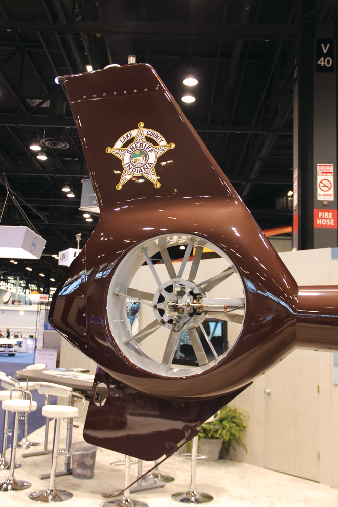 One factor that contributes to the EC120 being the quietest helicopter in its weight class is Eurocopter's special tail rotor design, which features more blades than a typical rotor and an altered spacing pattern.