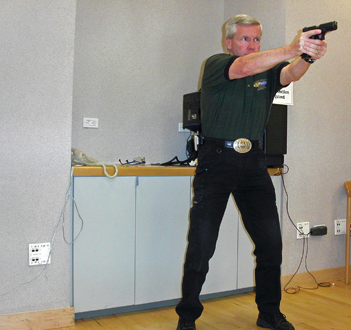 John Wills demonstrates isoceles stance