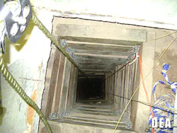 In this undated photo provided by the United States Drug Enforcement Administration, shows the tunnel shaft entrance on the U.S. side of a 240-yard, complete and fully operational drug smuggling tunnel that ran from a small business in Arizona to an ice plant on the Mexico side of the border, Thursday, July 12, 2012, in San Luis, Ariz. In this undated photo provided by the United States Drug Enforcement Administration, shows the tunnel shaft entrance on the U.S. side of a 240-yard, complete and fully operational drug smuggling tunnel that ran from a small business in Arizona to an ice plant on the Mexico side of the border, Thursday, July 12, 2012, in San Luis, Ariz.