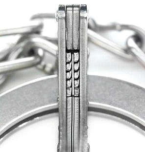 Sideview of CTS-Thompson TriMax hinged handcuffs, available through OfficerStore.com