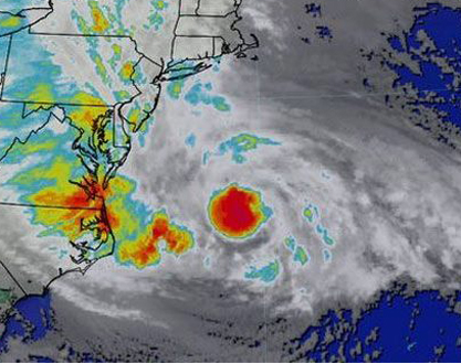 Hurricane Sandy never got above Cat. I in strength but was wide and slow and brought a LOT of rain plus power outages.