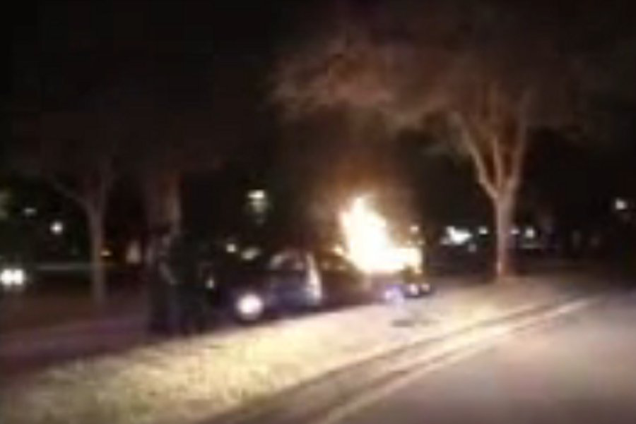 Two Jupiter police officers were able to pull the driver and back passenger to safety.