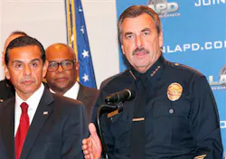 LAPD Chief Charles Beck, right , and Los Angeles Mayor Antonio Villaraigosa, left, speak at a news conference on school safety on Dec. 17. LAPD Chief Charles Beck, right , and Los Angeles Mayor Antonio Villaraigosa, left, speak at a news conference on school safety on Dec. 17.