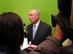 Former NYPD Commissioner William Bratton answers questions from reporters on Feb. 27 after speaking at a school safety symposium in Purchase, N.Y. Former NYPD Commissioner William Bratton answers questions from reporters on Feb. 27 after speaking at a school safety symposium in Purchase, N.Y.