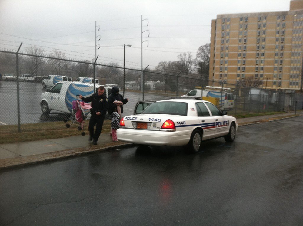 Winston-Salem Officer Charles Ziegler was working security for a local church on Feb. 26 when he spotted a mother pushing her child's stroller in the rain.