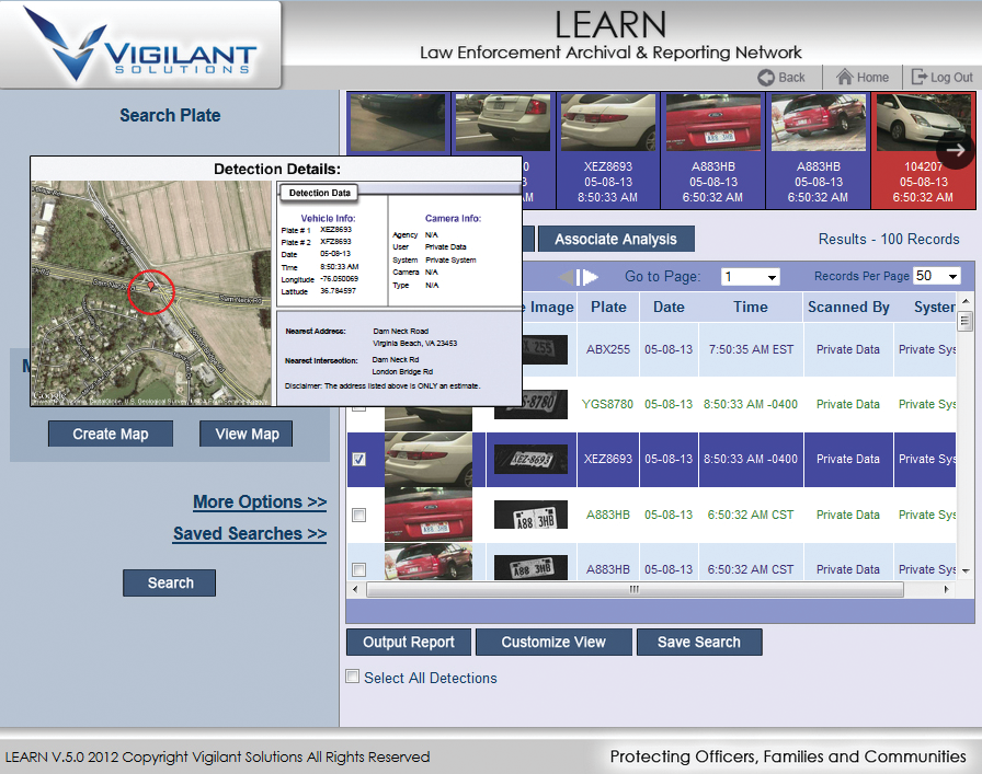 Vigilant Solutions' license plate recognition (LPR) data and online investigative tools were credited with saving a Florida woman&rsquo;s life.