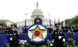 President Barack Obama speaks during the 32nd Annual National Peace Officers' Memorial Service at the West Front Lawn of the U.S. Capitol on May 15 in Washington, D.C. President Barack Obama speaks during the 32nd Annual National Peace Officers' Memorial Service at the West Front Lawn of the U.S. Capitol on May 15 in Washington, D.C.