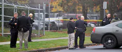 Officials work at the scene near the Jackson County District Attorney's office after an explosion shattered windows and damaged the buildings interior in Medford, Ore.on Nov. 13. Officials work at the scene near the Jackson County District Attorney's office after an explosion shattered windows and damaged the buildings interior in Medford, Ore.on Nov. 13.