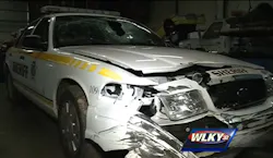 Franklin County Deputy Ronald Lalumandier's bulletproof vest saved his life after he was nearly killed after his cruiser crashed Monday evening. Franklin County Deputy Ronald Lalumandier's bulletproof vest saved his life after he was nearly killed after his cruiser crashed Monday evening.