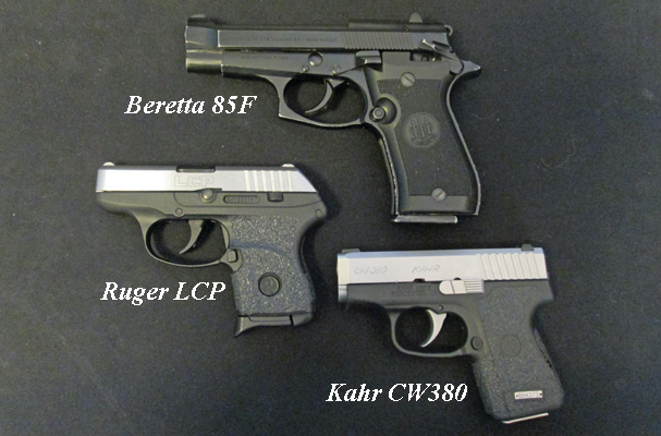 The Beretta 85F, Ruger LCP and Kahr CW380. Good off-duty guns?