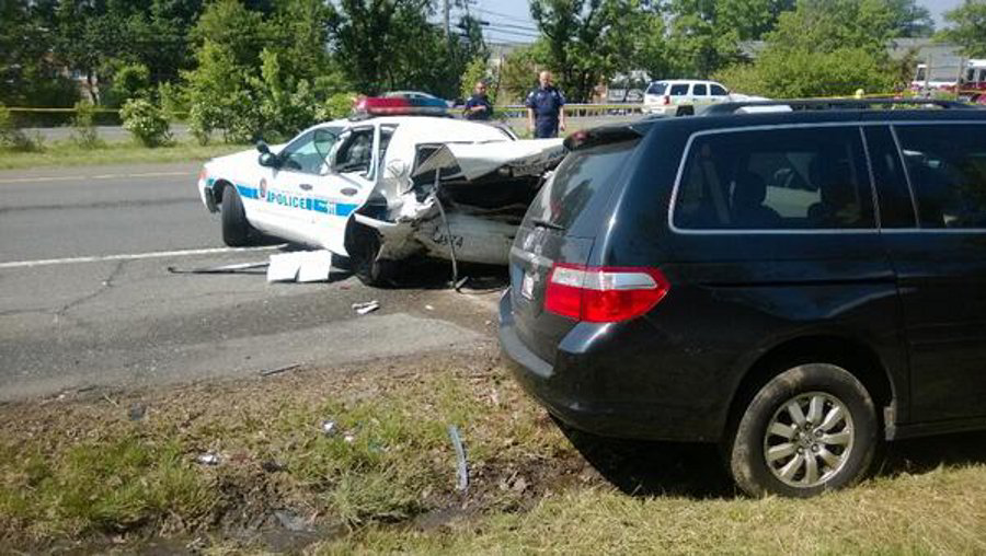 A Prince George's County police officer was seriously injured in a crash Thursday morning.