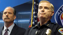 Albuquerque Mayor Richard Berry, left, and Police Chief Gorden Eden speak to reporters on April 10. Albuquerque Mayor Richard Berry, left, and Police Chief Gorden Eden speak to reporters on April 10.
