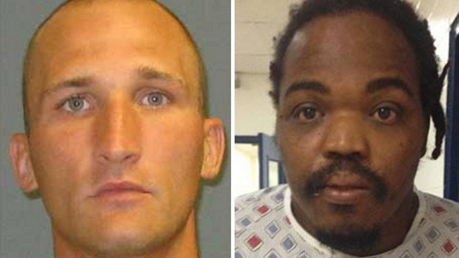 Officer Robert Hubbard, left, and Matthew Wright