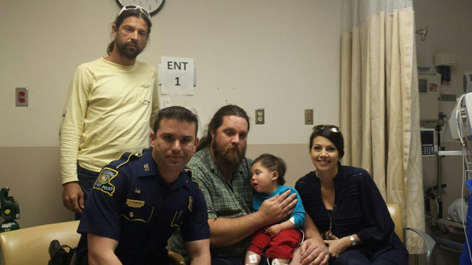 Louisiana Trooper Eric Thaxton and a nurse came to the rescue of a choking child along a highway.