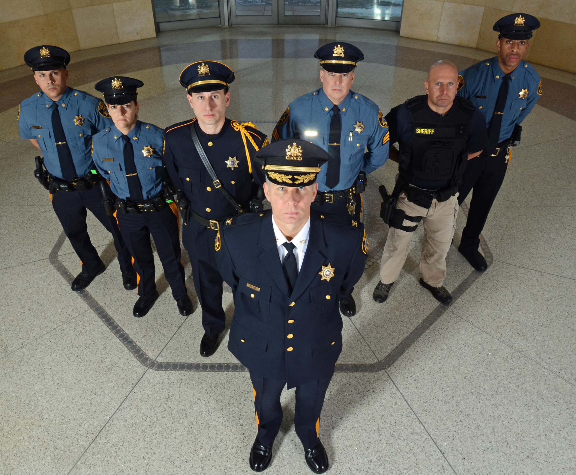 Winners of Sheriff&rsquo;s Office: Northampton County Sheriff Department in Easton, Penn. by Red the Uniform Tailor. Northampton County wanted to create a uniform that was more functional and user friendly than the traditional uniform. The uniform committee implemented a uniform consisting of a contrasting shirt and trouser to differentiate Northampton from neighboring police departments. The uniforms are custom measured and made to help the senior officers look their professional best.