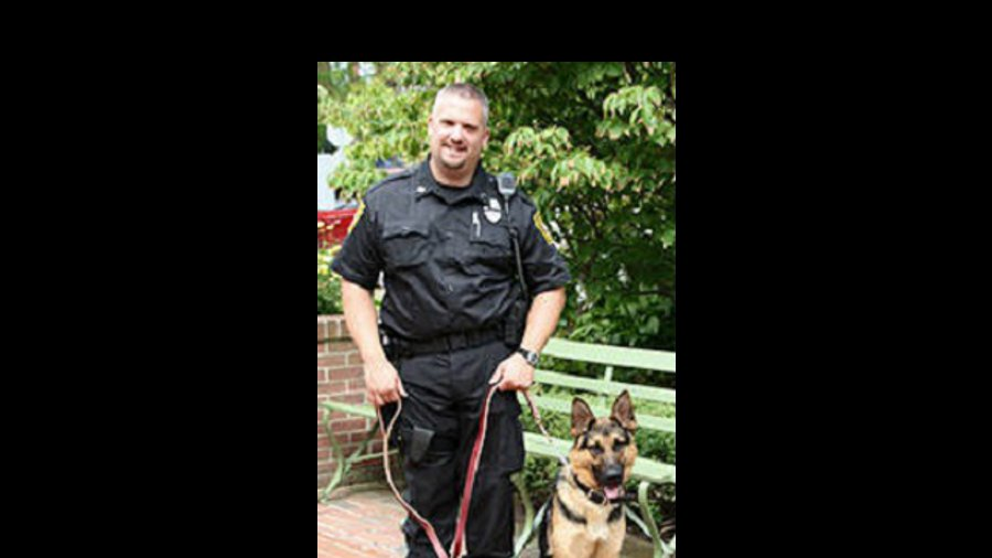 Lt. Eric Eslary and K-9 Blek