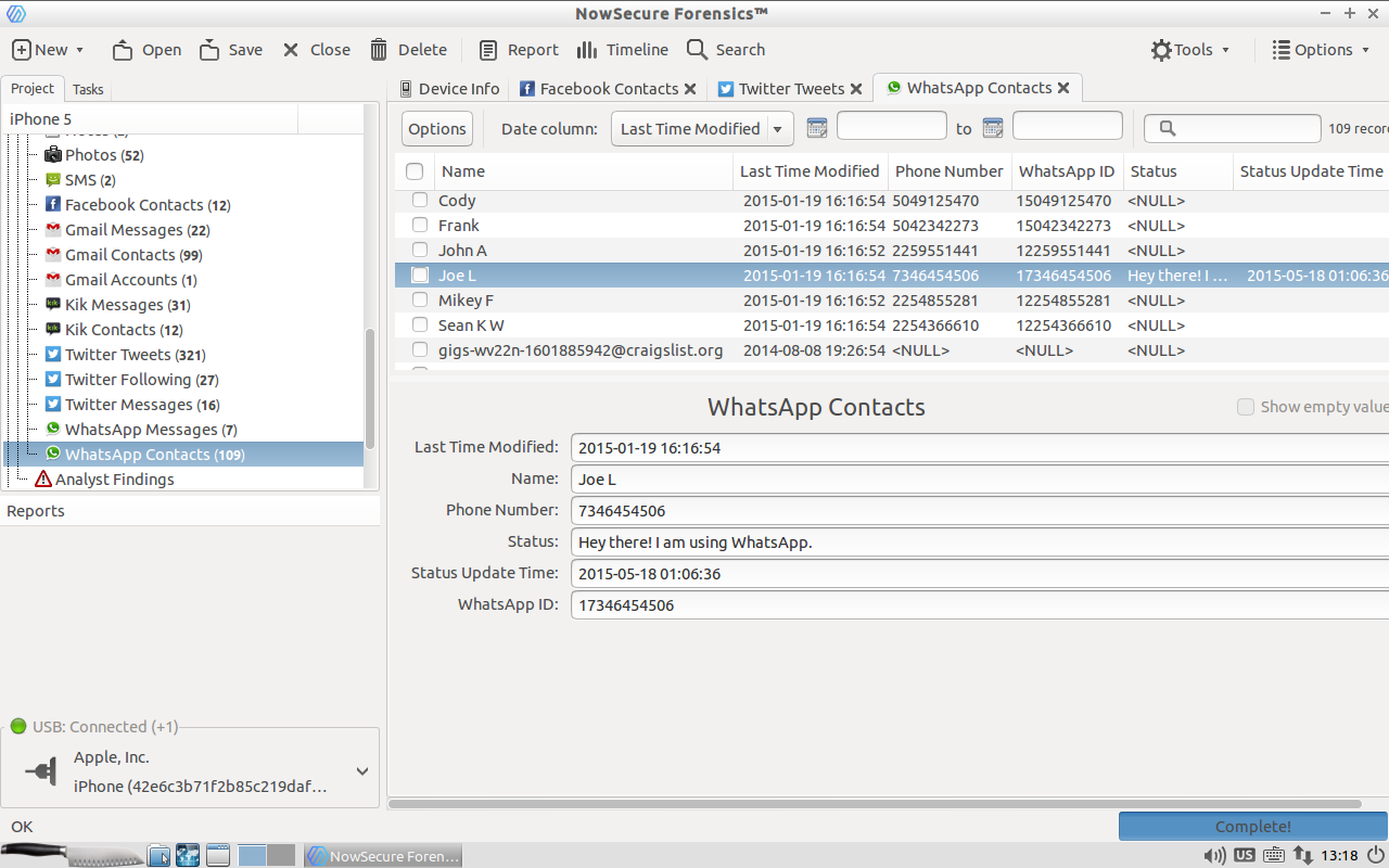 NowSecure Forensics Whatsapp support 556e1838889a7
