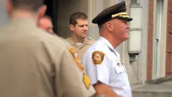 St. Louis County Police Chief Jon Belmar asked the COPS office in September 2014 to conduct the report. St. Louis County Police Chief Jon Belmar asked the COPS office in September 2014 to conduct the report.