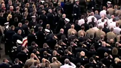 More than 3,500 people attended the funeral for Fargo Police Officer Jason Moszer at the Scheels Arena on Monday. More than 3,500 people attended the funeral for Fargo Police Officer Jason Moszer at the Scheels Arena on Monday.