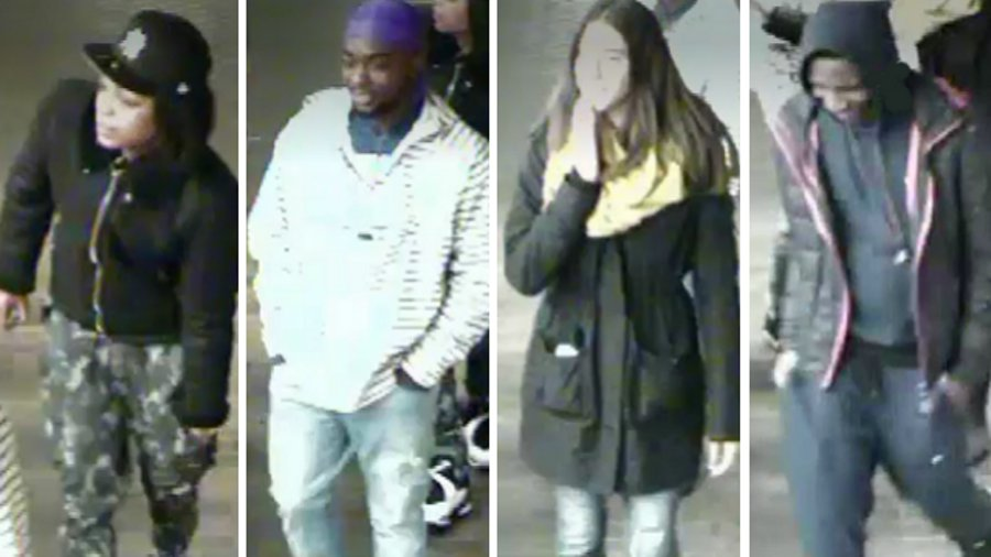The NYPD has released surveillance video of the suspects, who are currently being sought.