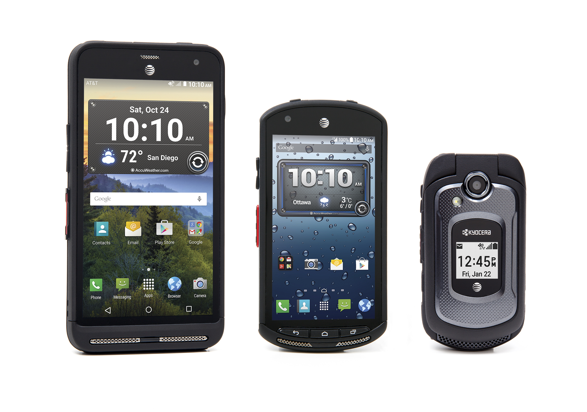 Kyocera&rsquo;s Duraforce XD (first) and Dura Xe (last)
