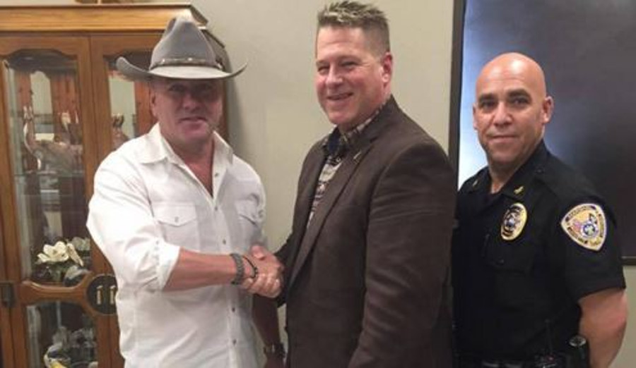Clay Higgins, left and Lafayette City Marshal Brian Pope