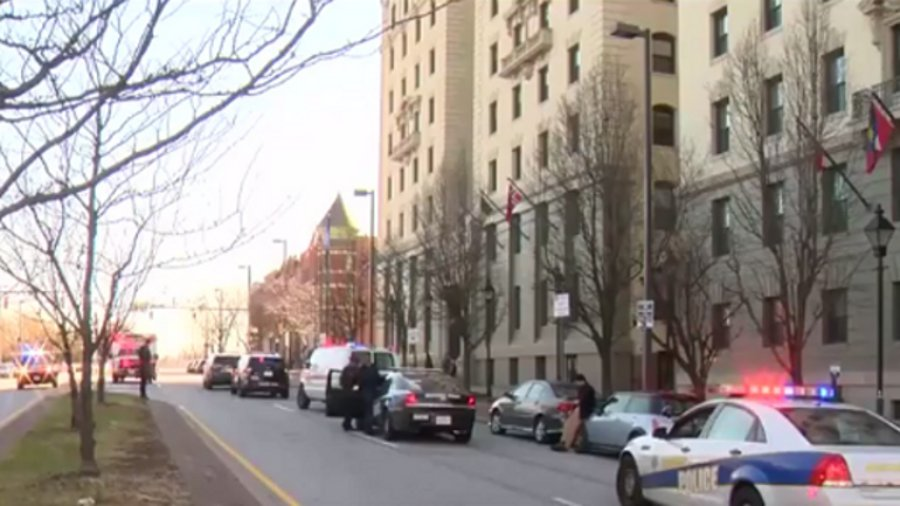 A Baltimore police officer was dragged alongside a vehicle after a traffic stop Tuesday morning.