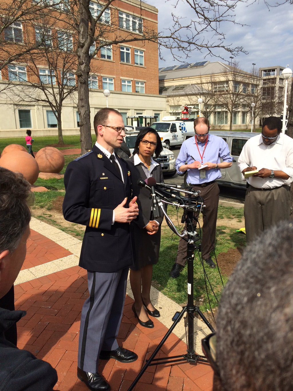 Prince George's County Police Chief Hank Stawinski told reporters Wednesday that undercover Officer Jacai Colson was killed by a bullet fired by a fellow officer in the chaos of the attack that took place at the District III police station on March 13.