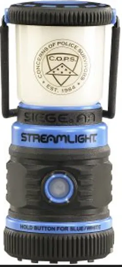 $2 of each purchase of Streamlight’s blue version of its Siege AA lantern will be donated in support of Concerns of Police Survivors. The lantern features the C.O.P.S. logo on its globe. $2 of each purchase of Streamlight’s blue version of its Siege AA lantern will be donated in support of Concerns of Police Survivors. The lantern features the C.O.P.S. logo on its globe.