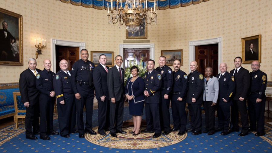 President Barack Obama awarded 13 officers with the nation's highest honor for law enforcement on Monday.