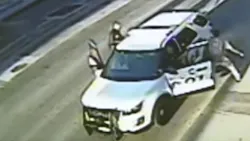 Newly released surveillance video shows a robbery suspect attack a police officer with a knife before he was fatally shot on Sunday. Newly released surveillance video shows a robbery suspect attack a police officer with a knife before he was fatally shot on Sunday.