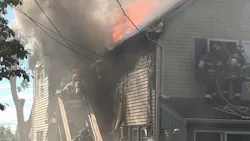 Sayreville Police Officer Brian Gay caught a 1-month old baby boy dropped from a fire and helped others escape the burning home Monday afternoon. Sayreville Police Officer Brian Gay caught a 1-month old baby boy dropped from a fire and helped others escape the burning home Monday afternoon.