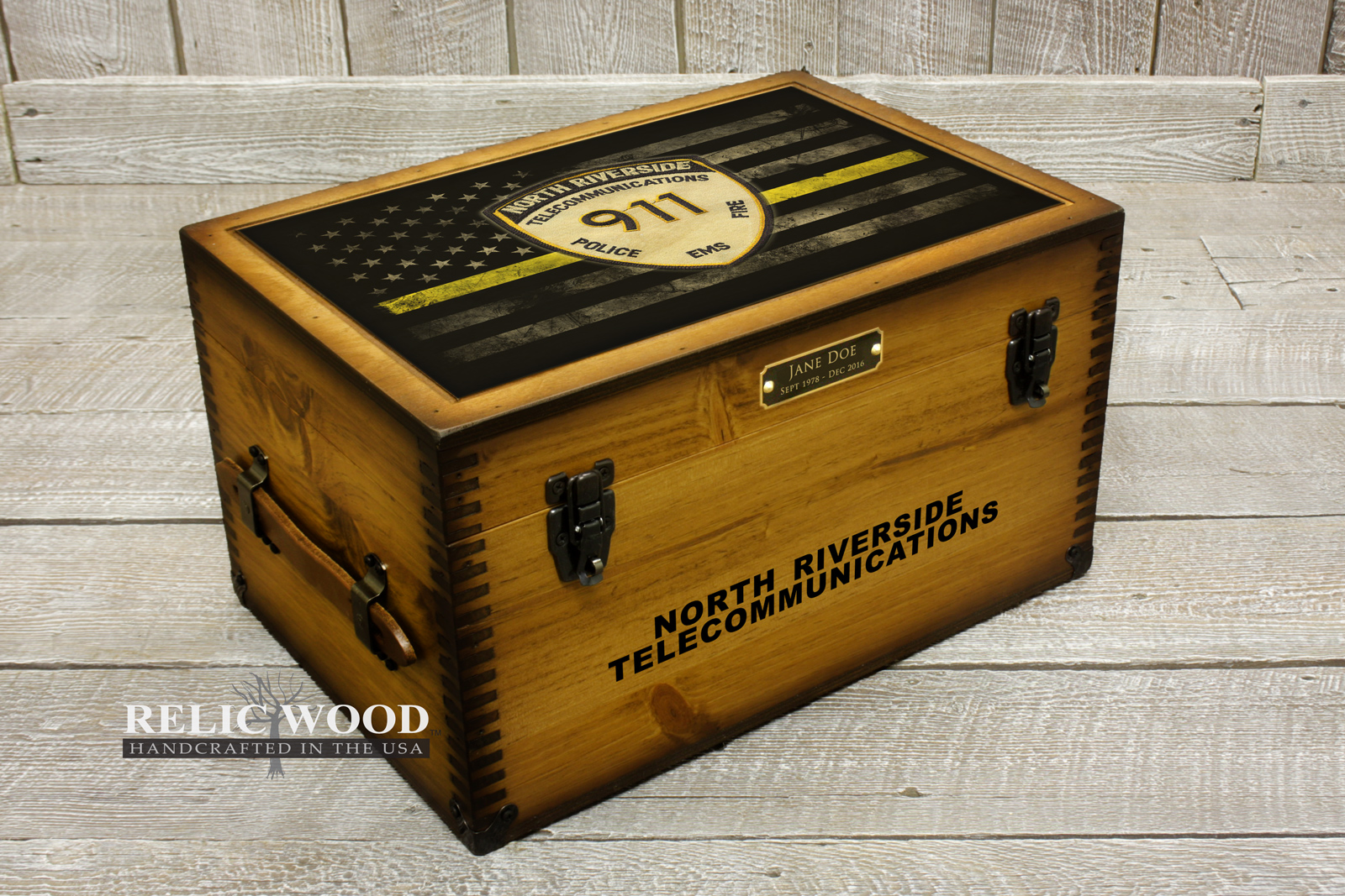 Custom Dispatcher Thin Gold Line Keepsake Box