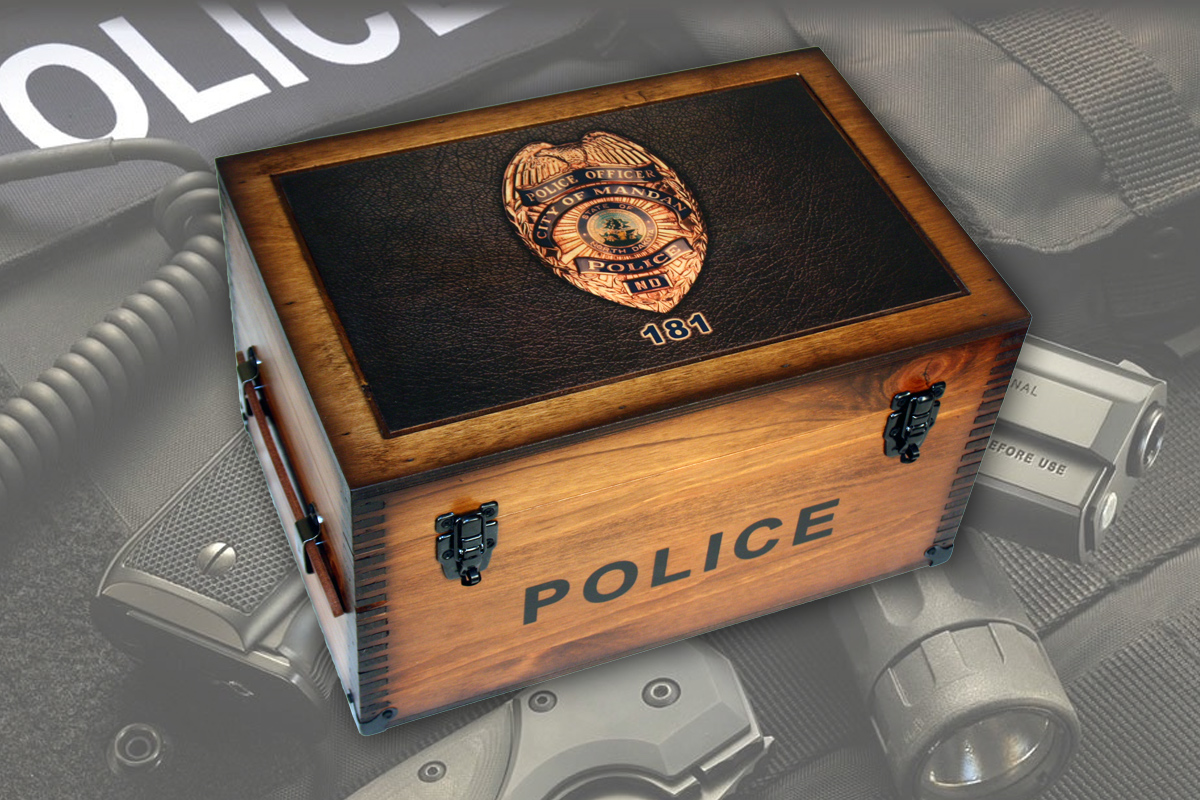 Custom Police Department Badge Keepsake Box